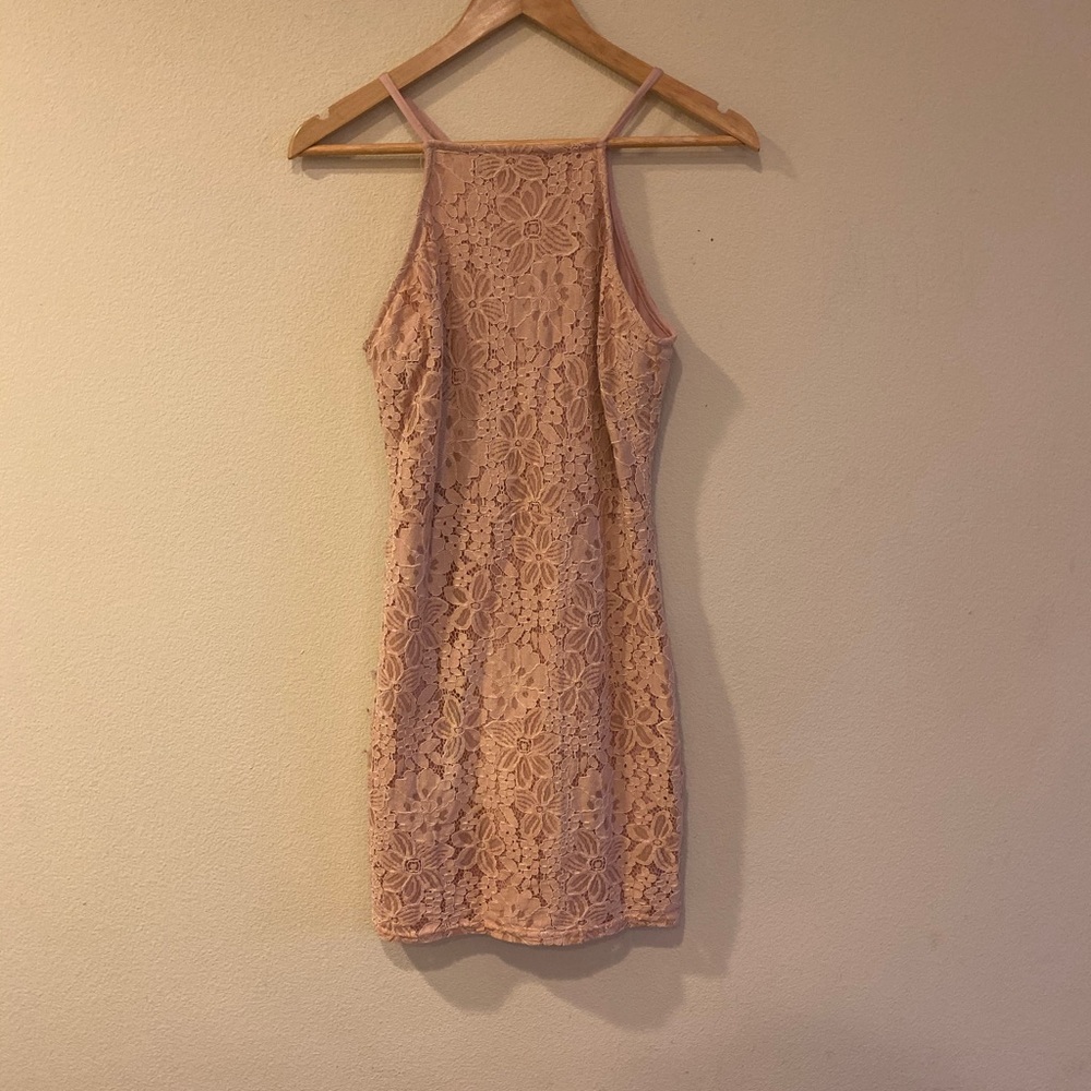 Missguided cream/pink dress